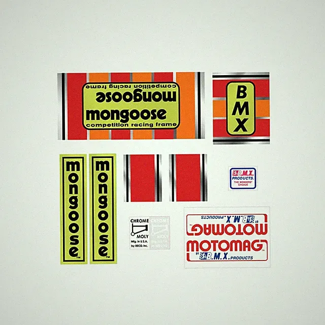 1977- 79 Mongoose - Motomag Green decal set