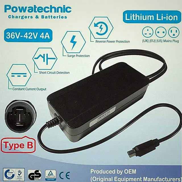 42V 4A 7-pin type B Charger for 36V Husqvarna ebike - Yamaha Simplo 630WH system