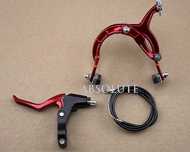 AltaLine BMX Brake FRONT Alloy RED Bike Bicycle BRAKE SET W/ Alloy Brake Lever.