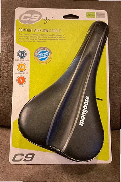 Bike Seat Mongoose C9 Cloud 9 Comfort Airflow Narrow Saddle Vinyl Black w/ Camo