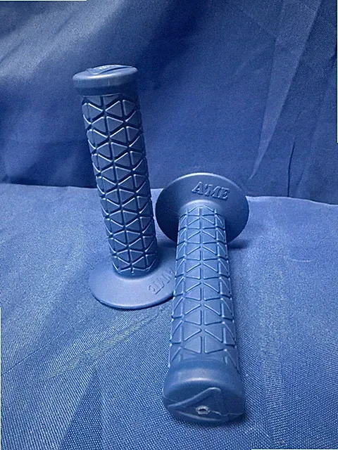 BUBBLE FONT Old School AME Tri Retro BMX Bike Grips Mongoose GT Haro RL BLUE