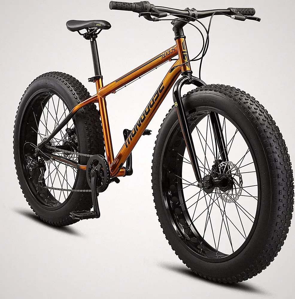 Fat Tire Mountain Bike 26 Inch Wheels 7 Speed Steel Frame Copper Mongoose Argus