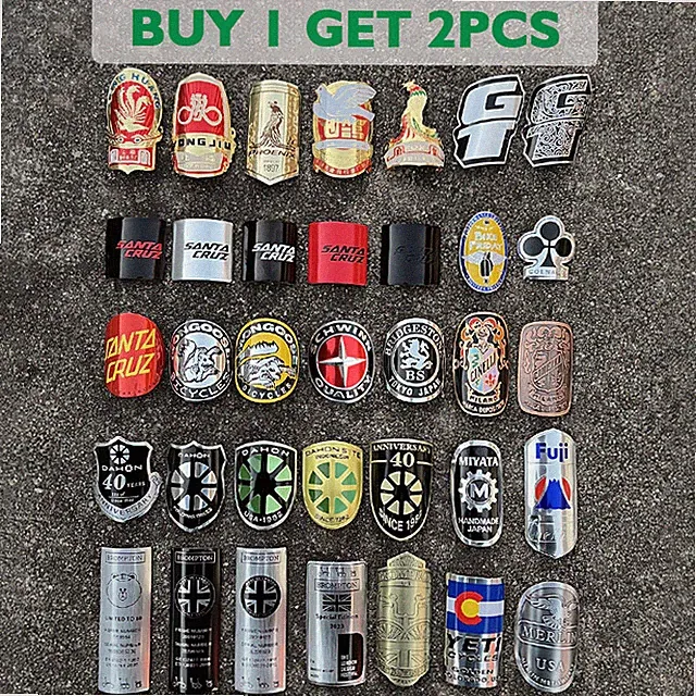 Metal Bike Head Badge BMX Decals Bicycle Fixed Gear Tube Frame Stickers decals