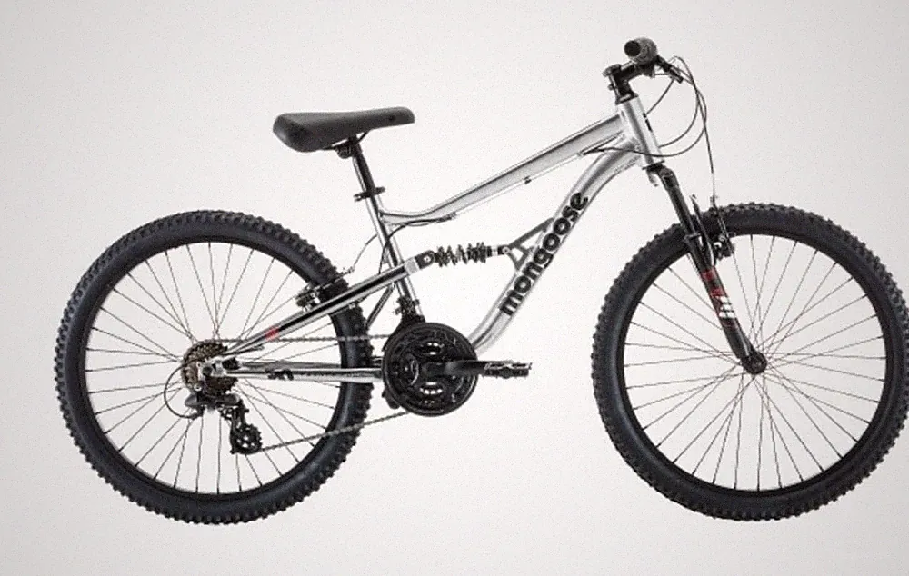 MONGOOSE 24" LIMESTONE SILVER MOUNTAIN BIKE 21 SPEED Boys Bike