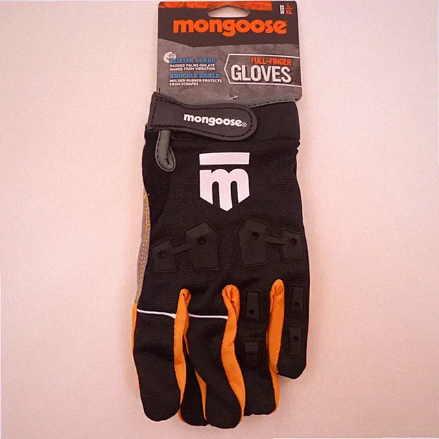 Mongoose Adult LARGE Full-Finger KNUCKLE GUARDS BMX Mountain Bike Bicycle Gloves