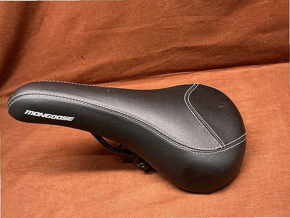Mongoose Bicycle Seat - Standard black saddle.