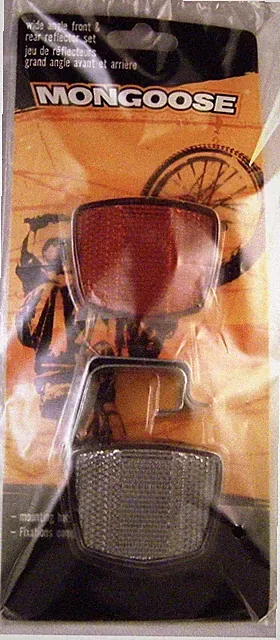 Mongoose Bike Reflector Set-Front & Back New