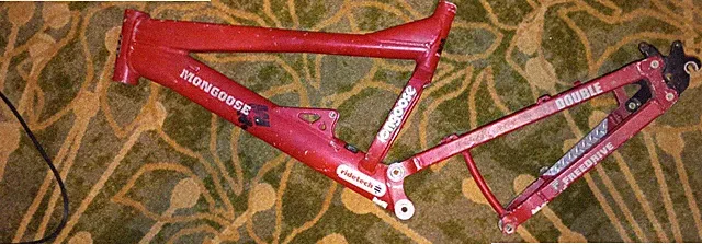 Mongoose Black Diamond Double Red Aluminum Mountain Bike Frame