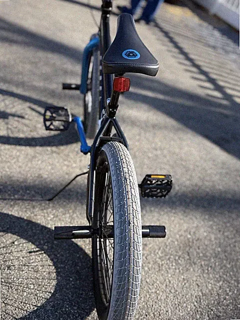 Mongoose BMX Bike 20in Black Blue with Pegs, U-Brake, Steel Frame, 1 Speed