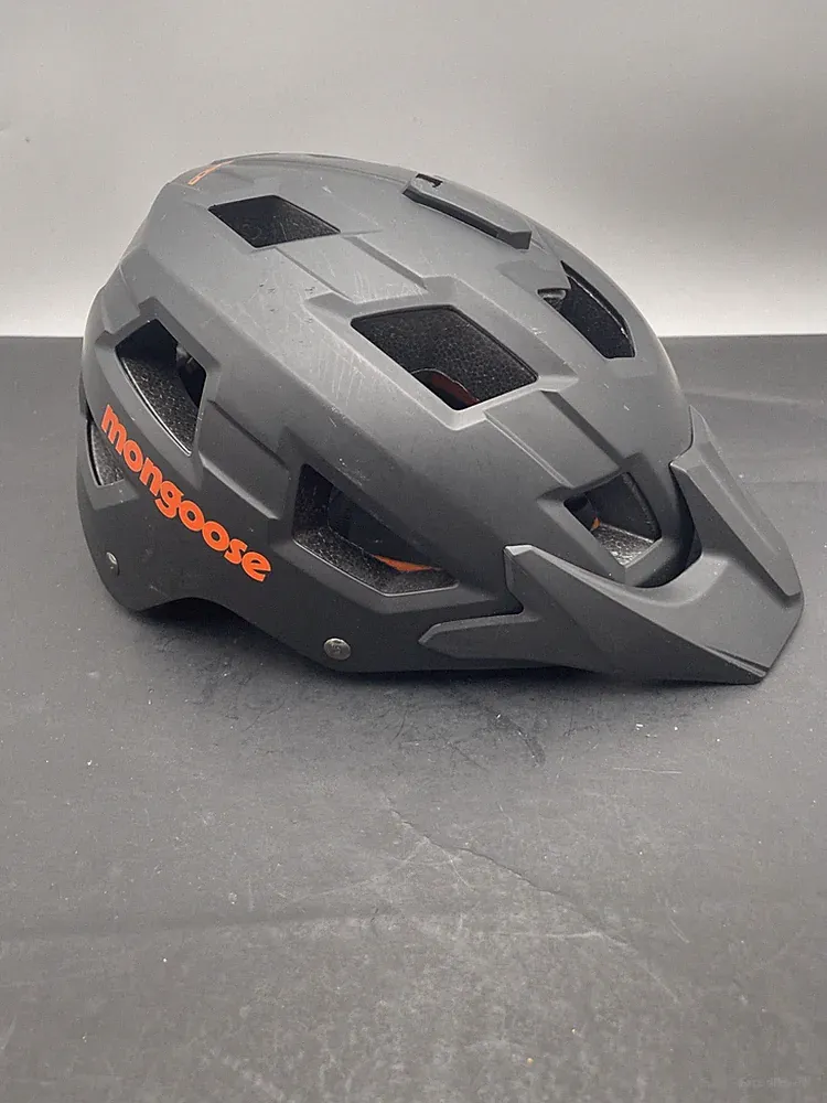 Mongoose Capture Adult Bicycle Helmet Black w/ Camera Mount Read Fast Shipping