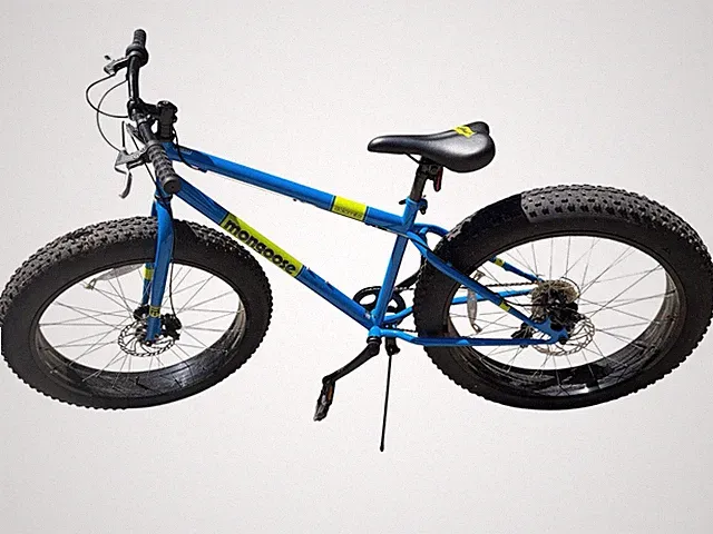 Mongoose Dolomite Fat Bike 26in Blue Disc Brakes Kickstand Reflectors Steel
