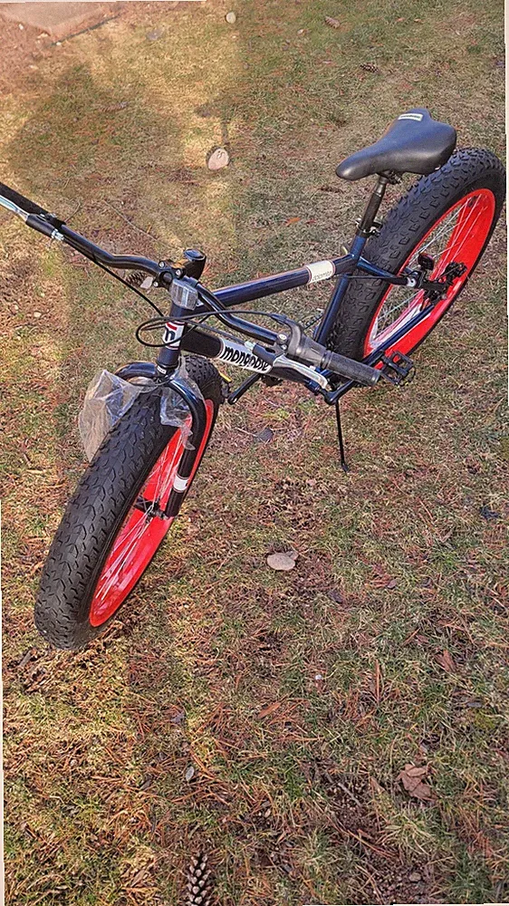 Mongoose Dolomite Fat Tire Mountain Bike 26" Wheels 4" Wide 7-Speed - Navy Blue