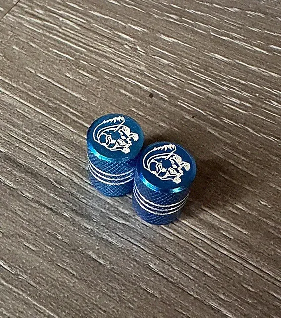 Mongoose Repop Light Blue Bike Schrader Valve Caps Aluminum BMX Maurice