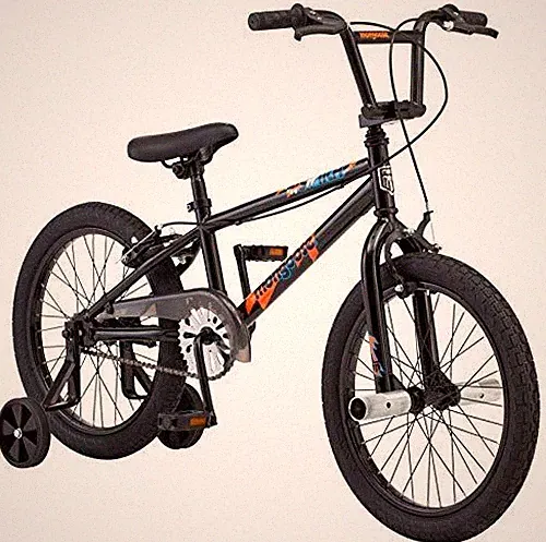 Mongoose Switch BMX Bike for Kids, 18-Inch Wheels, Includes Removable Training W