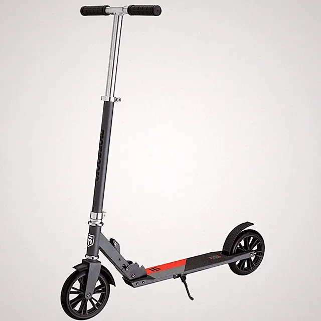 Mongoose Trace 180 Kick Scooter for Youth Adult Boys 180mm Wheels, Grey/Red