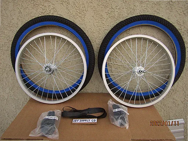 NEW 20'' BICYCLE ALUMINUM WHEEL SET , TIRES & TUBES BMX , GT, DINO, MONGOOSE