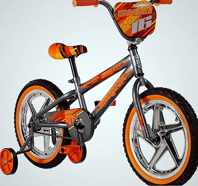 Skid Bike, 16 Inch Bike for Kids Ages 3-7, BMX Style, Adjustable Seat Grows with