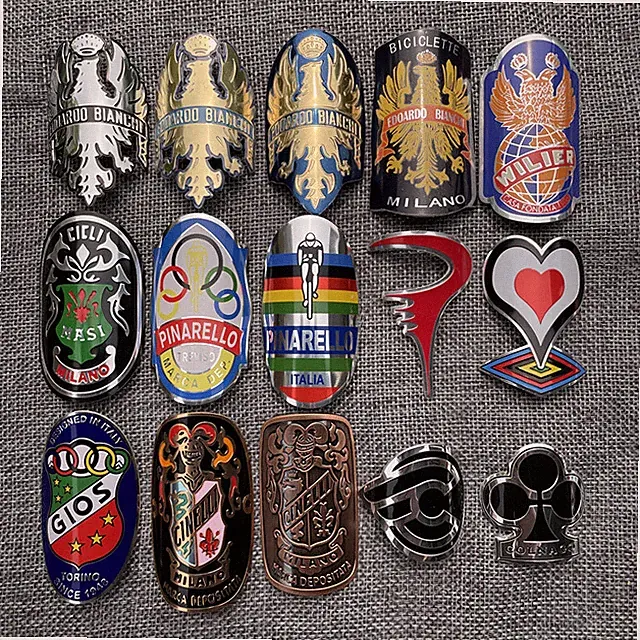 vintage cycling Bicycle Bike Alloy Head Badge Decals Stickers emblem