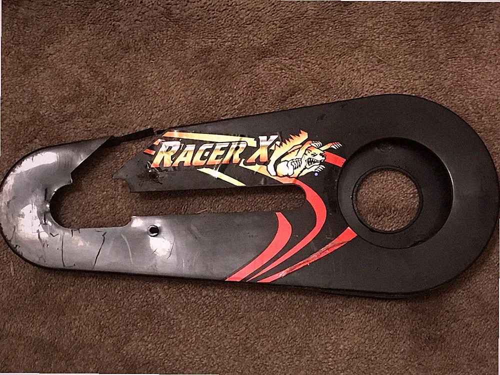 vintage Mid School Mongoose Mini BMX Bicycle Black Bike Chain Guard with Decal