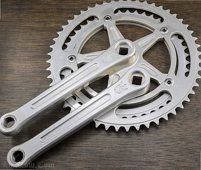 Vintage Sugino Mighty Competition RoadBike CRANKS 171mm52t44t Chainrings Bicycle